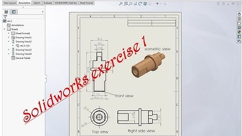 SolidWorks Tutorial for beginners Exercise 1