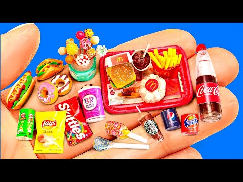 25 DIY FAST FOOD 🍔 for BARBIE DOLL | Lays, Chupa Chups, McDonald’s, KFC, Pepsi, Donuts and more