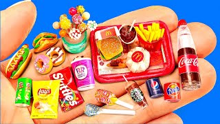 25 DIY FAST FOOD 🍔 for BARBIE DOLL | Lays, Chupa Chups, McDonald’s, KFC, Pepsi, Donuts and more
