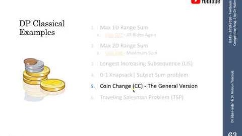 Coin Change (CC) - The General Version - Dynamic Programming Classical Example