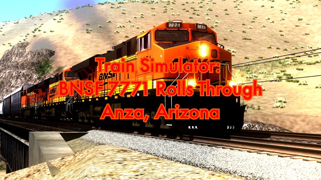 4K Train Simulator: BNSF 7771 Rolls Through Anza, Arizona - YouTube