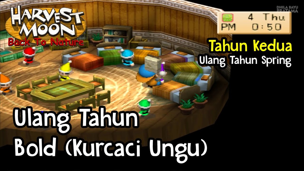 4 Spring Ulang Tahun Bold Kurcaci Ungu Harvest Moon Back To Nature ...