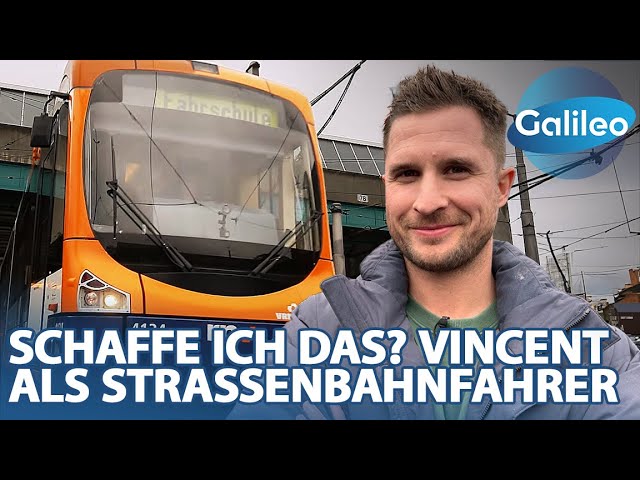 Reporter Vincent als Straßenbahnfahrer: Schafft er das?