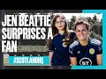 Jen Beattie surprises a young fan at SWNT training | #ScotlandHQ
