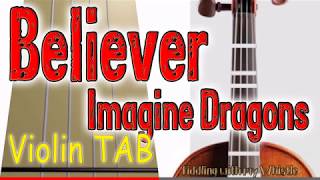 Believer - Imagine Dragons - Violin - Play Along Tab Tutorial chords