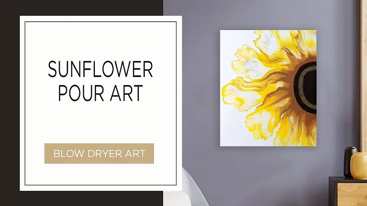 Sunflower pour art | Blow dryer technique