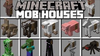 Minecraft MOB HOUSE MOD / SPAWN YOUR OWN MOB HOUSES AND LIVE INSIDE THEM!! Minecraft