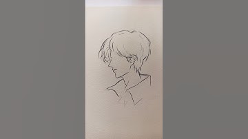dành cho ai chưa biết vẽ mặt nghiêng (nam) nha ❤️ #art #drawing