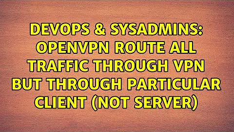 openvpn route ALL traffic through VPN but through particular client (not server)