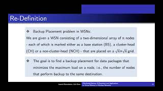 Backup Placement in WSNs in the Network Management Distributed Setting