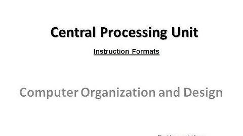 CPU-Instruction Formats