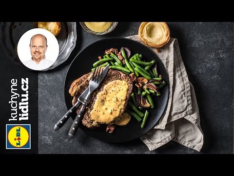 Rib eye steak s yorkshirským pudinkem – Roman Paulus – RECEPTY KUCHYNE LIDLU