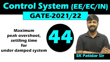 Lec 44 Maximum peak overshoot, settling time for under damped system