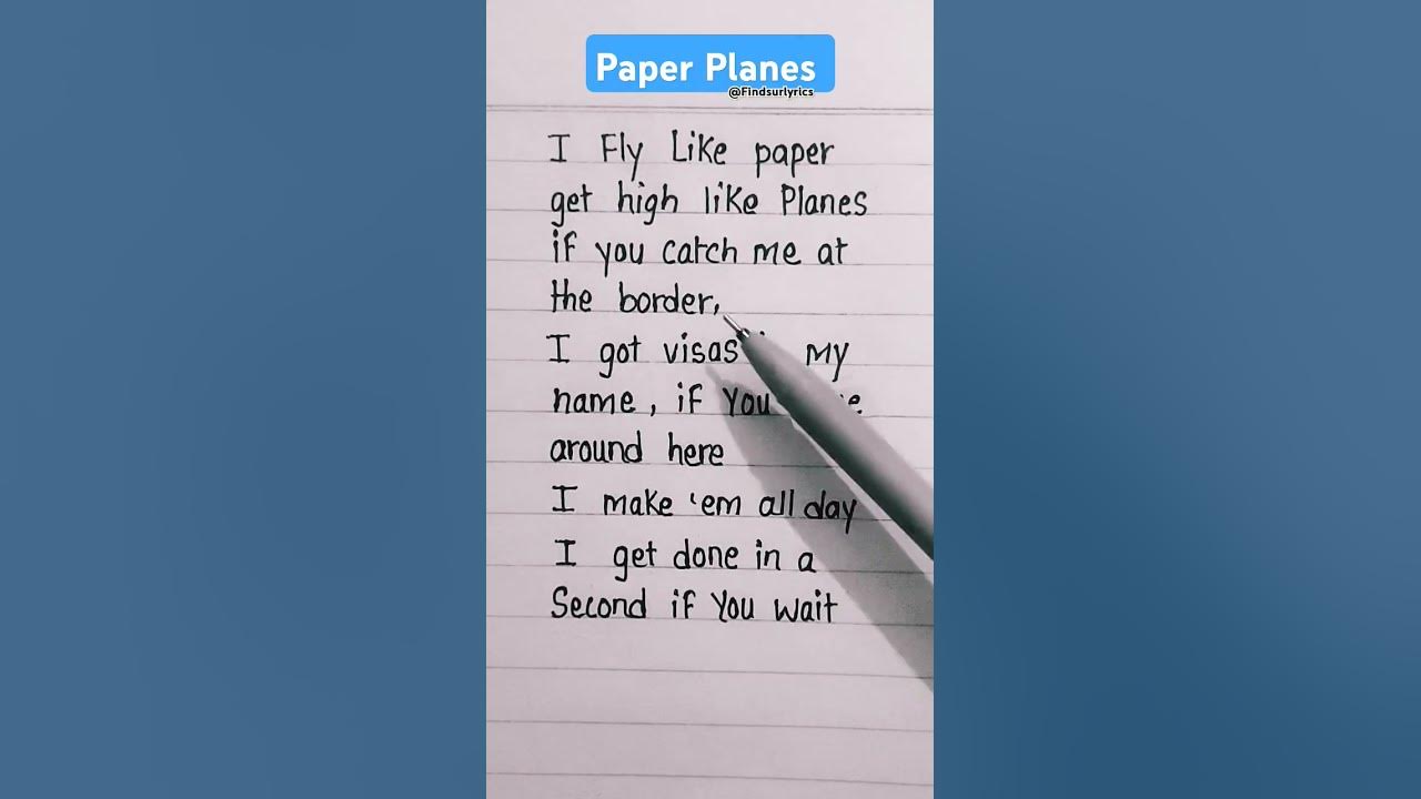 Paper Planes M.I.A. #paperplane #songlyrics #music #song #englishsongs #mia Paper Planes M.I.A. #paperplane #songlyrics #music #song #englishsongs #mia