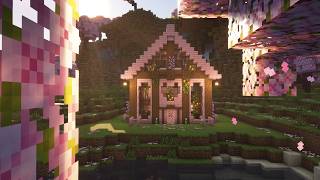 Minecraft Cherry Blossom Heart House Tutorial 🩷