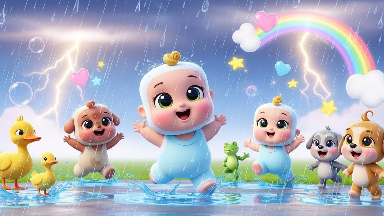 Дождь, дождь, громкий и сильный ⛈️💦 | Веселая и познавательная рифмованная история для детей