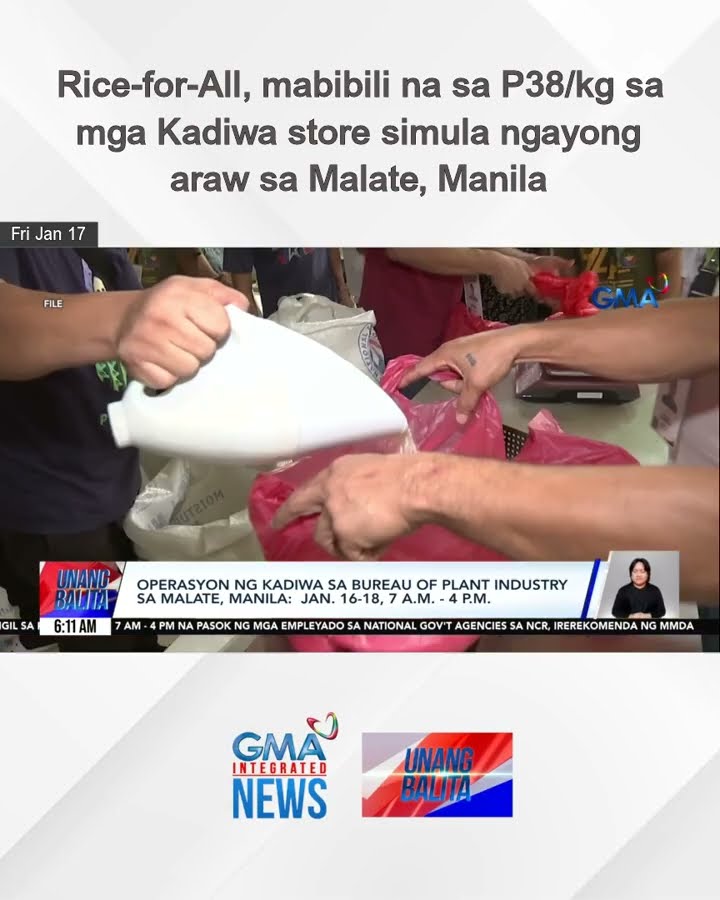 Rice-for-All, mabibili na sa P38/kg sa mga Kadiwa store simula ngayong araw sa... | Unang Balita