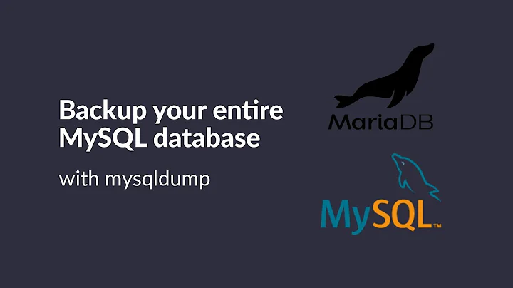 Backup MySQL database with mysqldump (from the command line)