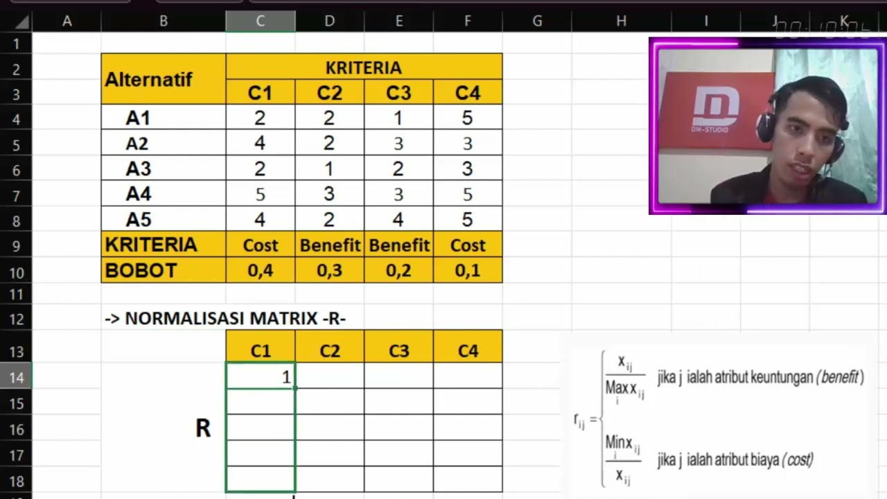#5 Perhitungan Metode SAW di Ms. Excel