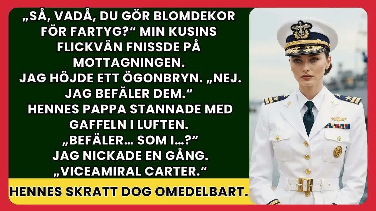 Deras skratt skar genom den glittrande salen. ”Du är i marinen. Det är gulligt.” Min systerdotters fästman höjde glaset och log snett, och hela bordet stämde in som om det vore ett harmlöst skämt....