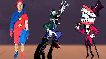 FNF Character Test | Gameplay VS Real Life | Luigi | Pomni | Caine + Backstage