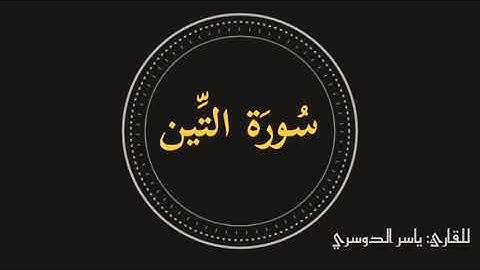 سورة التين ياسر الدوسري|