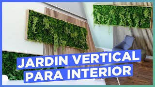 MURAL JARDIN VERTICAL con LISTONES DE MADERA  Decorar pared con plantas  artificiales 🌿 BDI Biotech 