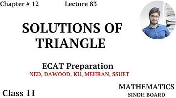 ECAT Preparation || Lecture 83 || Trigonometry || Chapter # 12 || Class 11 || Saad Latif