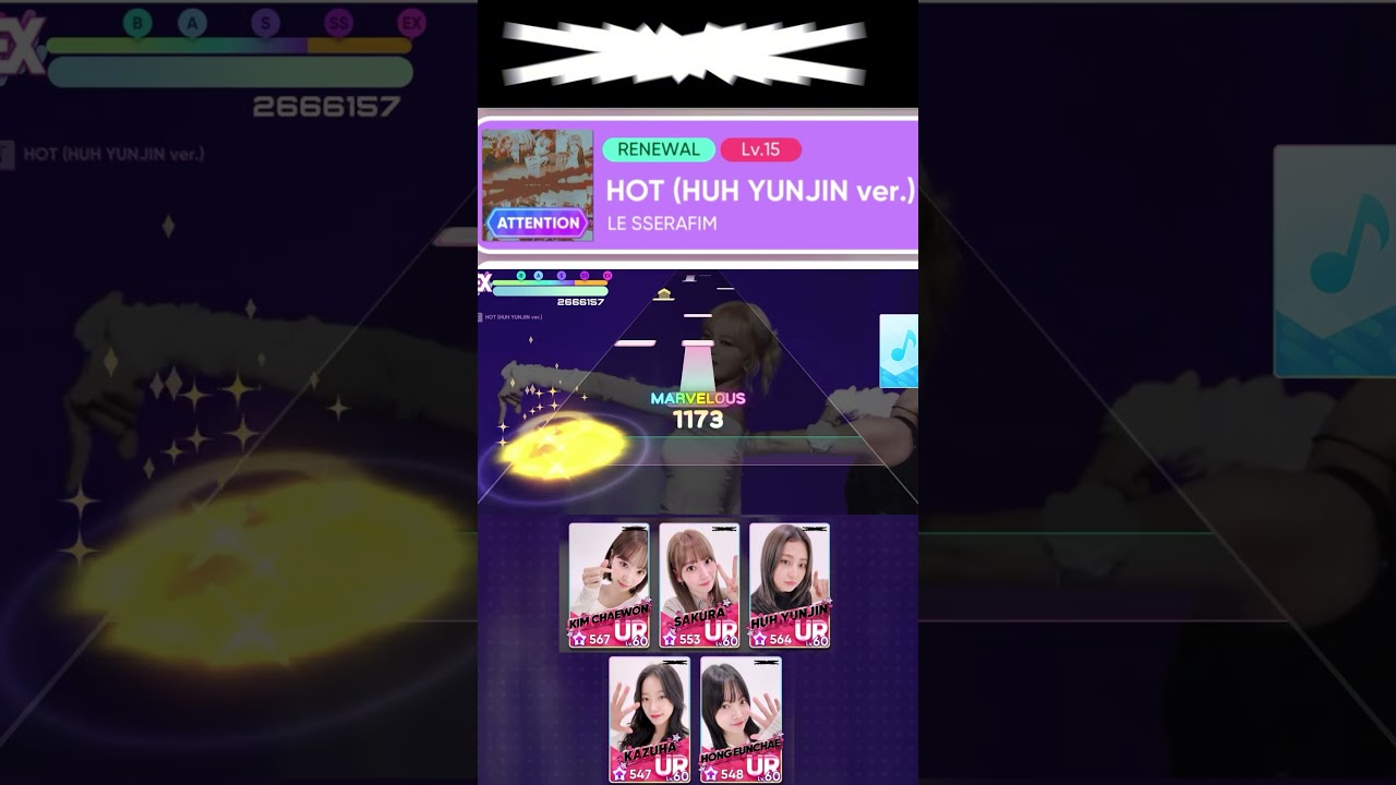 Rhythm Hive】HOT (YUNJIN ver.) LV.15 ALL EXCELLENT