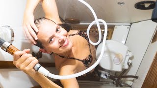 ⛵️First HOT SHOWER on my own boat!! Ep.251