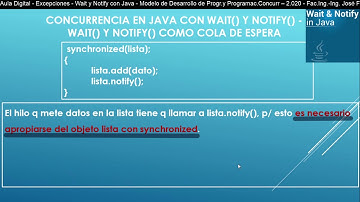 Excepciones, wait y notify con JAVA