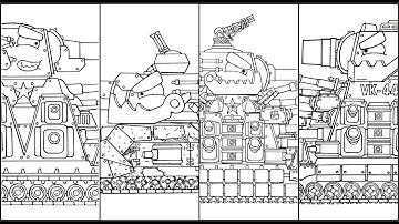 Drawing Evolution Of KV-44 | HomeAnimations - Cartoons About Tanks