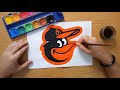 How to draw the Baltimore Orioles logo - MLB