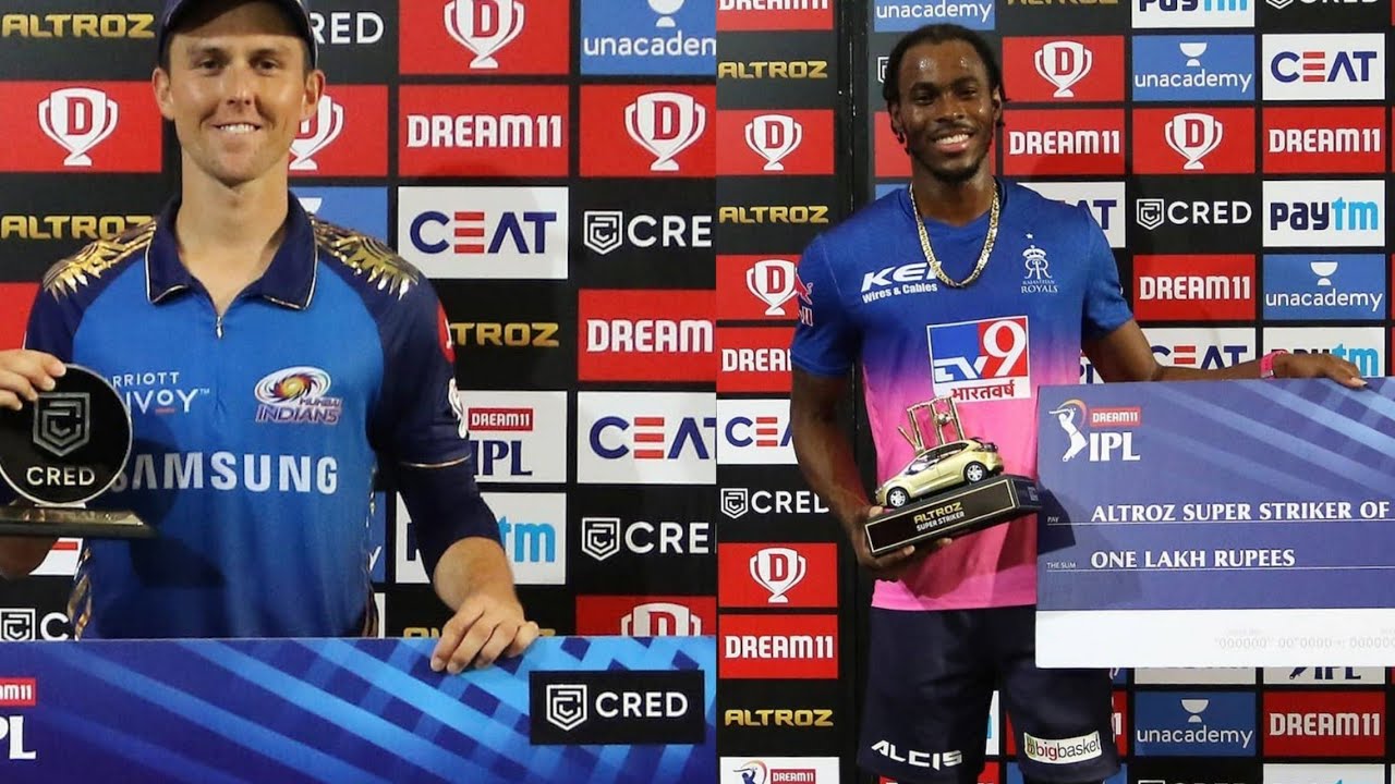 |Prize distribution ceremony today match||MI VS RR MATCH||player of tha day||match20| ipl2020