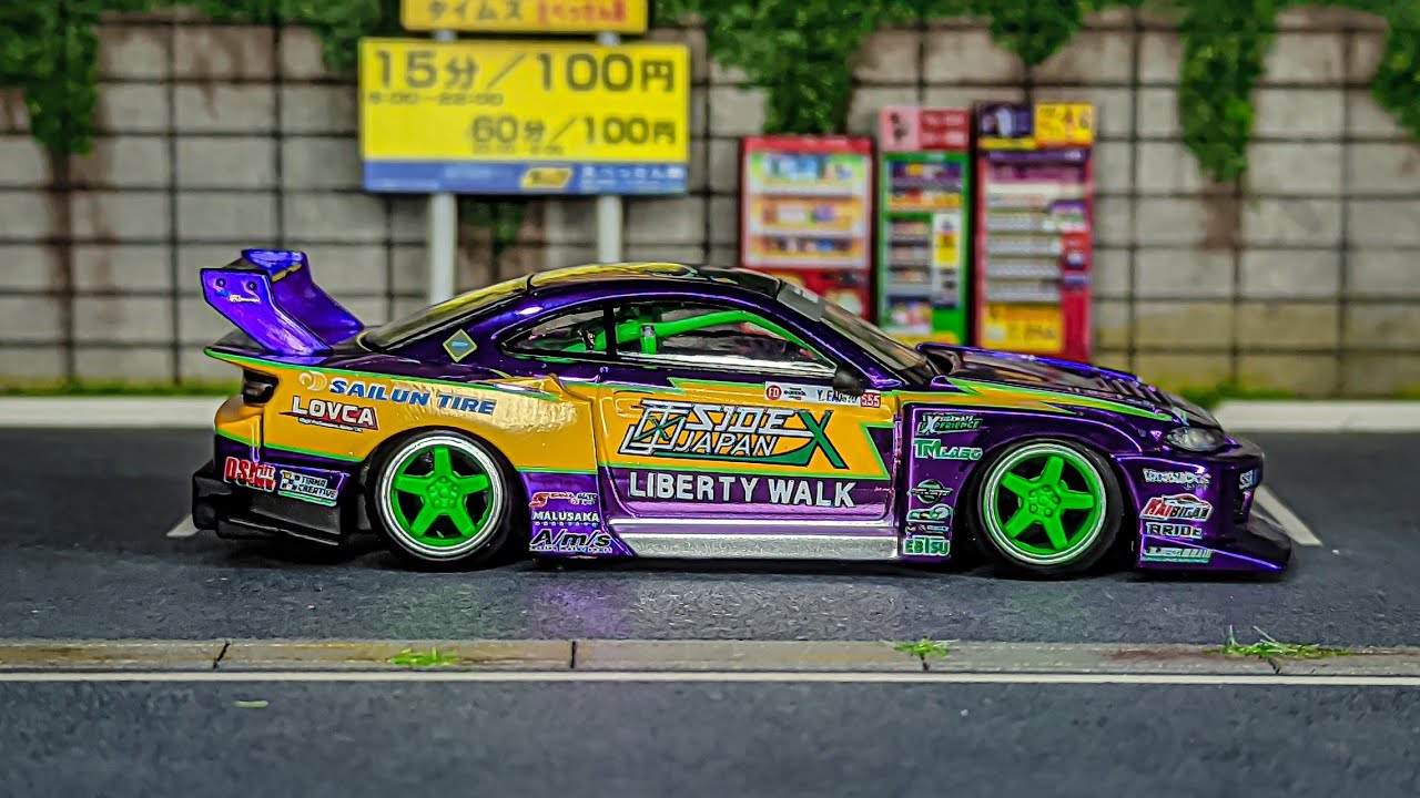 Unboxing MiniGT Nissan Silvia S15 LBWK Purple 2022 Formula Drift Japan ...