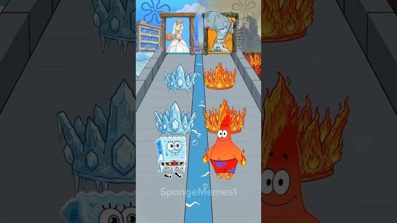 Fire vs Ice Spongebob × Patrick Star 