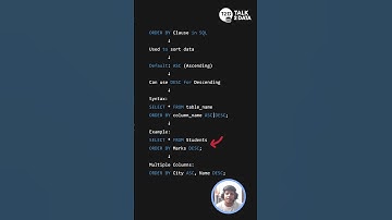 6 ORDER BY in SQL | Sort Data in Ascending & Descending Order | SQL Tutorial in Hindi #shorts