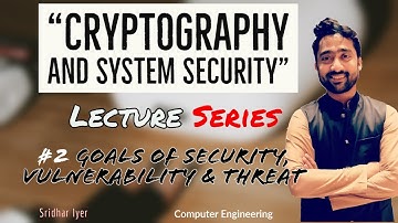 Lecture 2 | Goals of Security, Vulnerability & Threat | Cryptography and System Security