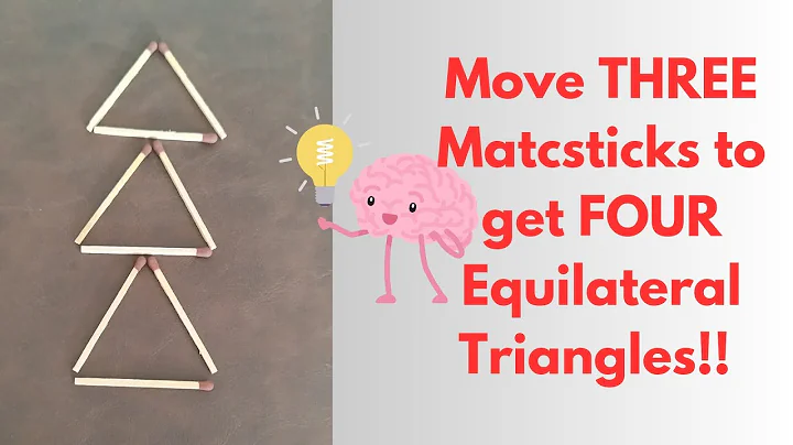 Move Three Matchsticks to get FOUR Equilateral Triangles||Mindblowing Matchsticks Puzzle||