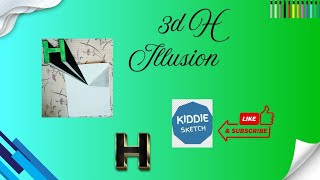 How To Draw A 3D Illusion Of Alphabet H | Step By Step Tutorial | Best Optical Illusion Drawing 