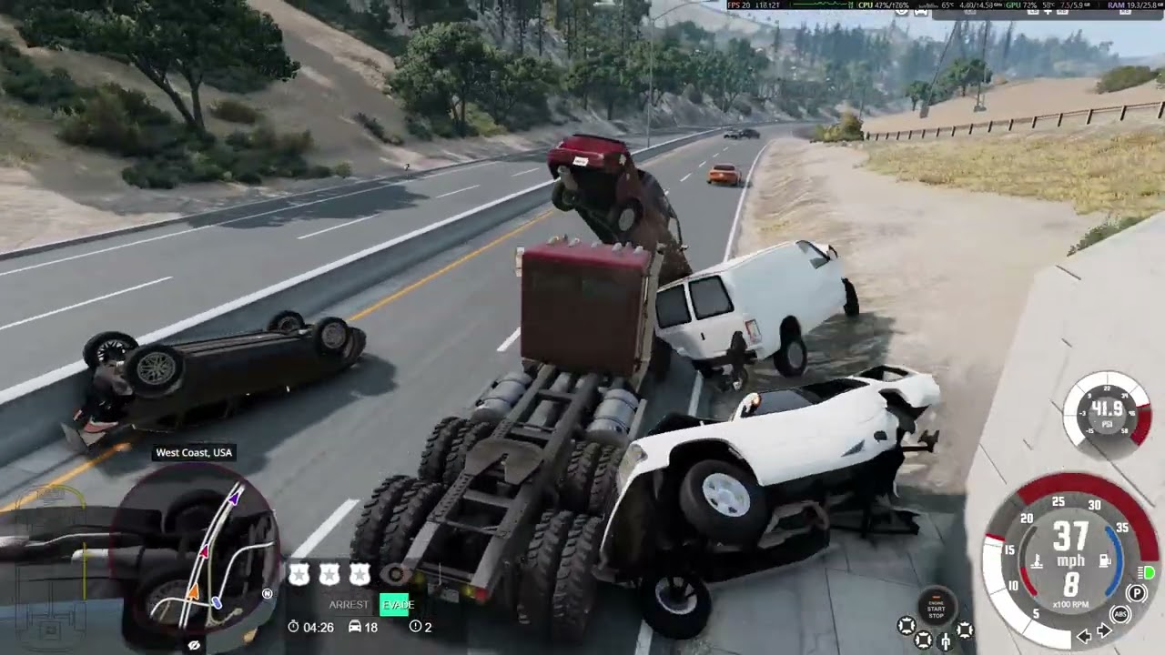 Plow man ain't stopping for nobody #beamngcrashes #beamngdrive #gaming #youtube #gta5 #policechase