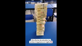 Practica de verbos irregulares en inglés con un Jenga