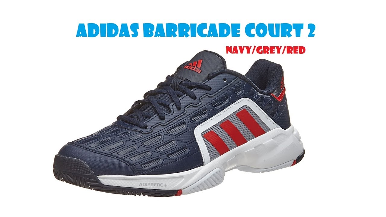Adidas Barricade Court 2 Navy/Grey/Red Men's Shoe - YouTube Adidas Barricade Court 2 Navy/Grey/Red Men's Shoe