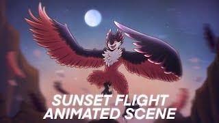SUNSET FLIGHT ANIMATED SCENE {Speedpaint}
