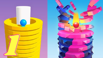 Stack Ball 3D Game - Android,ios Gameplay All Levels Part 1
