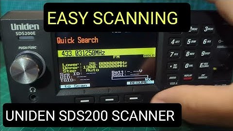 UNIDEN SDS200 - Use as a BASIC Scanner