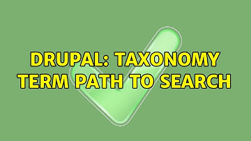 Drupal: Taxonomy Term Path to Search