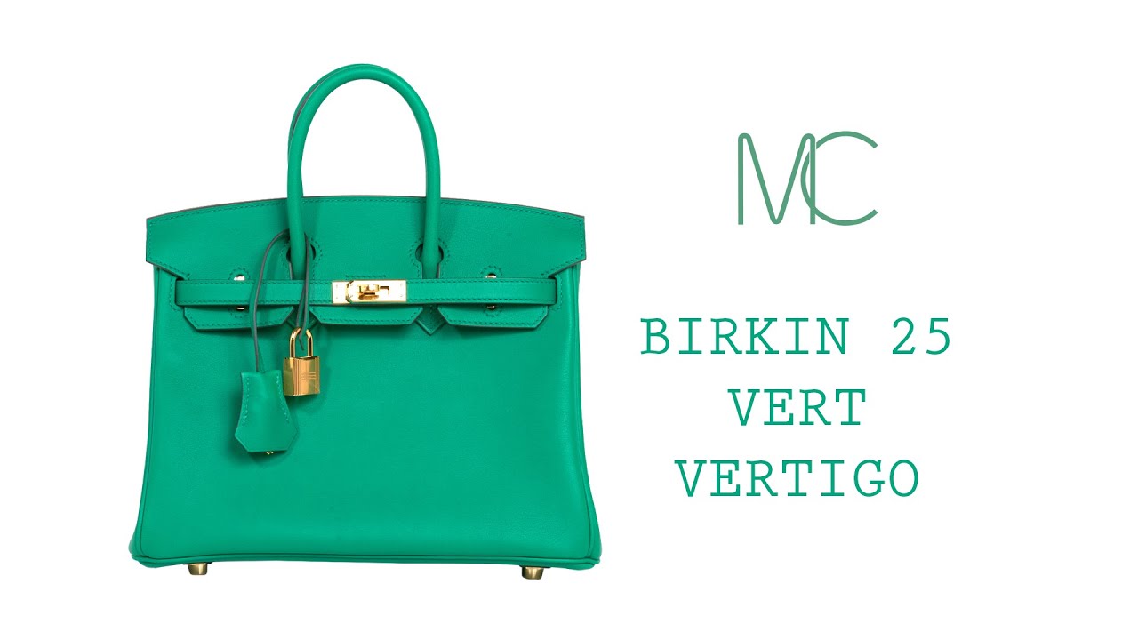 Hermes Birkin 25 Bag Vert Vertigo Emerald Tone Swift Gold Hardware