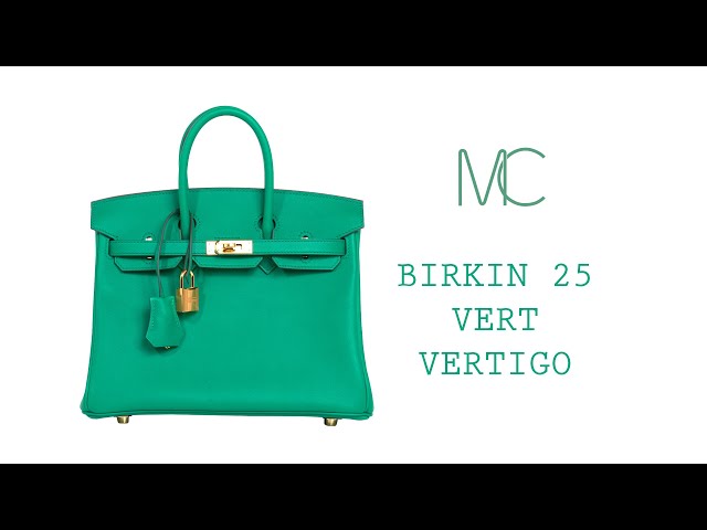 Hermes Birkin 25 Vert Vertigo Swift Ghw