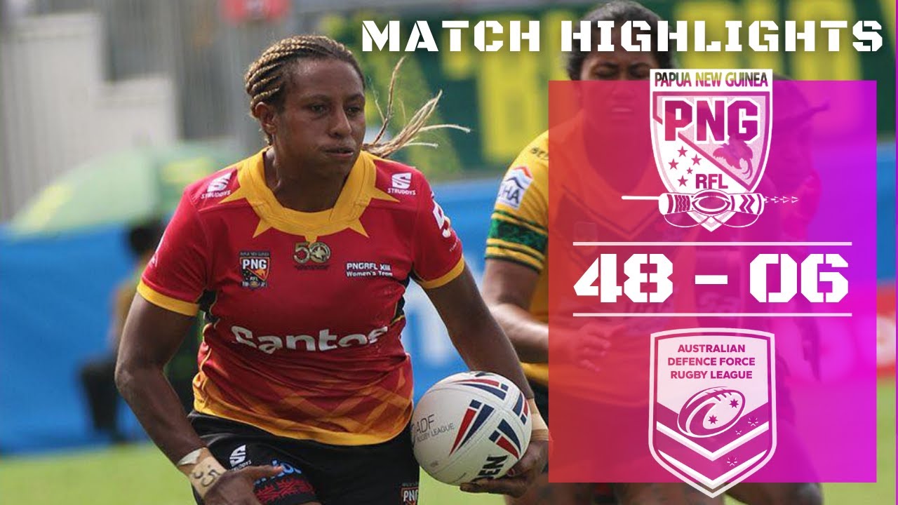 PNG RFL Women vs Australia Defence Force Rugby League - YouTube